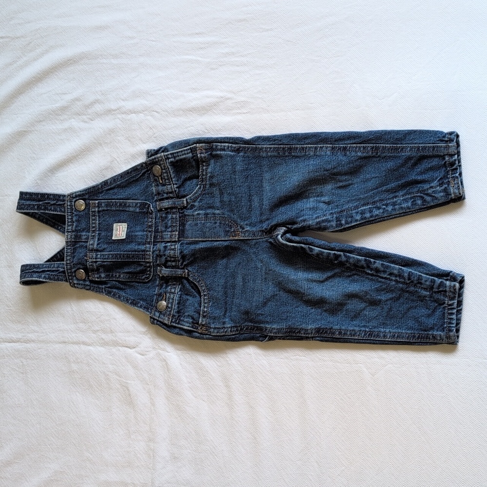 old navy workwear 100% cotton denim carpenter overalls 18-24 months baby